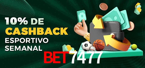 10% de bônus de cashback na BET7477